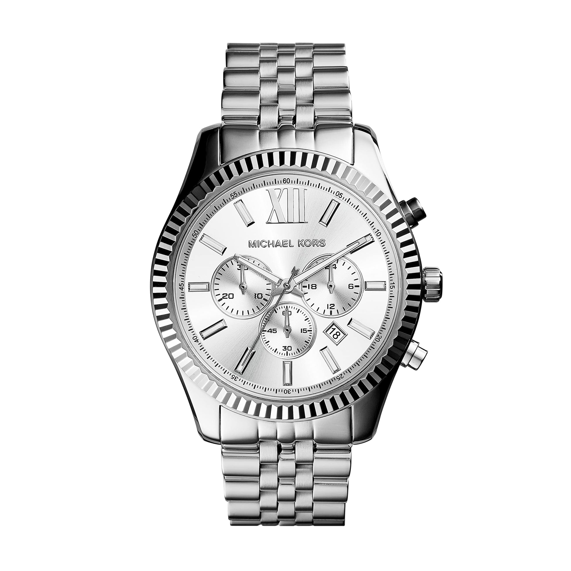  Shop Authentic Michael Kors Lexington Silver Dial Silver Steel Strap Watch for Men - MK8405 - Luxxuri