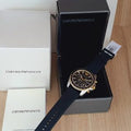  Shop Authentic Emporio Armani Sigma Chronograph lack Dial Black Rubber Strap Watch For Men - AR80003 - Luxxuri