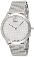  Shop Authentic Calvin Klein Minimal White Dial Silver Mesh Bracelet Watch for Women - K3M2212Y - Luxxuri