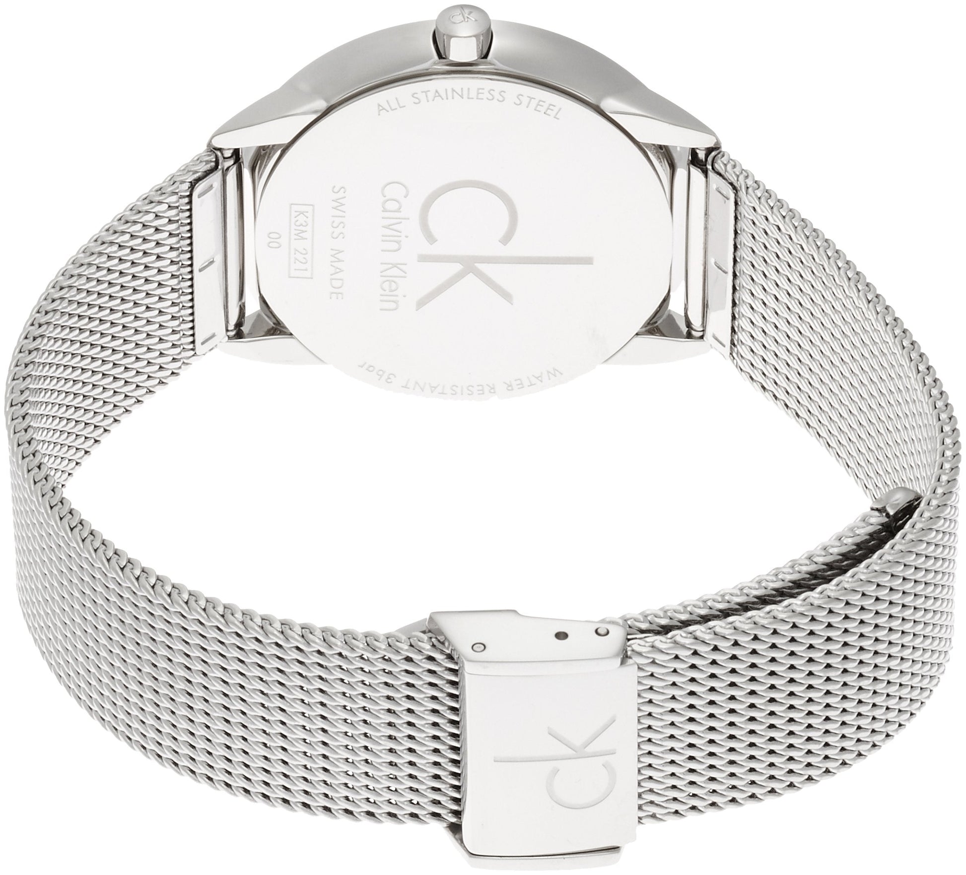  Shop Authentic Calvin Klein Minimal Silver Dial Silver Mesh Bracelet Watch for Women - K3M2212Z - Luxxuri