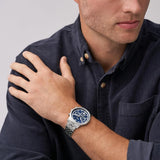  Shop Authentic Fossil Neutra Chronograph Blue Dial Silver Steel Strap Watch for Men - FS6025 - Luxxuri
