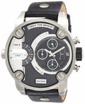  Shop Authentic Diesel Little Daddy Black Dial Black Leather Strap Watch For Men - DZ7256 - Luxxuri