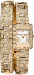 Michael Kors Emery Analog Crystals White Dial Gold Steel Strap Watch for Women - MK4835