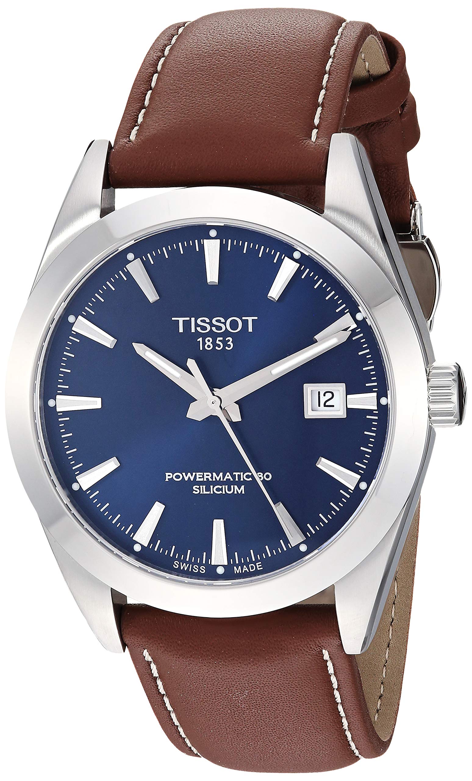  Shop Authentic Tissot Gentlemen Powermatic 80 Silicium Blue Dial Brown Leather Strap Watch For Men - T127.407.16.041.00 - Luxxuri