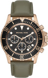  Shop Authentic Michael Kors Everest Analog Black Dial Green Leather Strap Watch For Men - MK9090 - Luxxuri