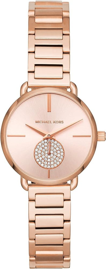  Shop Authentic Michael Kors Portia Analog Quartz Rose Gold Dial Rose Gold Steel Strap Watch For Women - MK3839 - Luxxuri