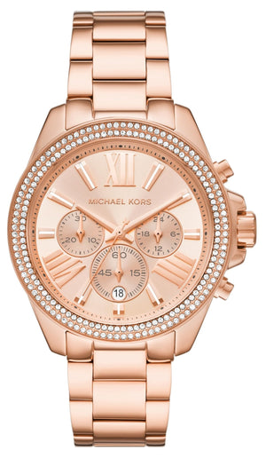  Shop Authentic Michael Kors Wren Chronograph Rose Gold Dial Rose Gold Steel Strap Watch for Women - MK7430 - Luxxuri