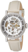  Shop Authentic Fossil Boyfriend Automatic Skeleton Silver Dial White Leather Strap Watch for Women - ME3069 - Luxxuri