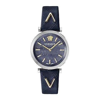  Shop Authentic Versace V-Twist Quartz Blue Dial Blue Leather Strap Watch for Women - VELS00119 - Luxxuri