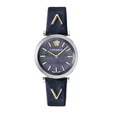  Shop Authentic Versace V-Twist Quartz Blue Dial Blue Leather Strap Watch for Women - VELS00119 - Luxxuri
