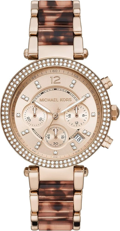  Shop Authentic Michael Kors Parker Chronograph Rose Gold Dial Two Tone Steel Strap Watch For Women - MK6832 - Luxxuri