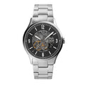  Shop Authentic Fossil Forrester Automatic Skeleton Black Dial Silver Steel Strap Watch for Men - ME3180 - Luxxuri