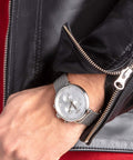  Shop Authentic Calvin Klein High Noon Silver Dial Silver Mesh Bracelet Watch for Men - K8M27126 - Luxxuri