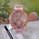  Shop Authentic Guess Frontier Diamonds Rose Gold Dial Pink Rubber Strap Watch For Women - W1160L5 - Luxxuri