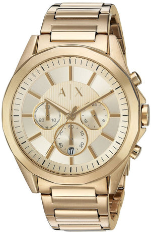 Shop Authentic Armani Exchange Drexler Chronograph Gold Dial Gold Steel Strap Watch For Men - AX2602 - Luxxuri