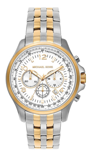  Shop Authentic Michael Kors Pilot Multifunction Chronograph White Dial Two Tone Steel Strap Watch for Men - MK9126 - Luxxuri