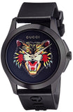  Shop Authentic Gucci G Timeless Cat Motif Black Dial Black Leather Strap Unisex Watch - YA1264021 - Luxxuri