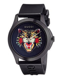  Shop Authentic Gucci G Timeless Cat Motif Black Dial Black Leather Strap Unisex Watch - YA1264021 - Luxxuri
