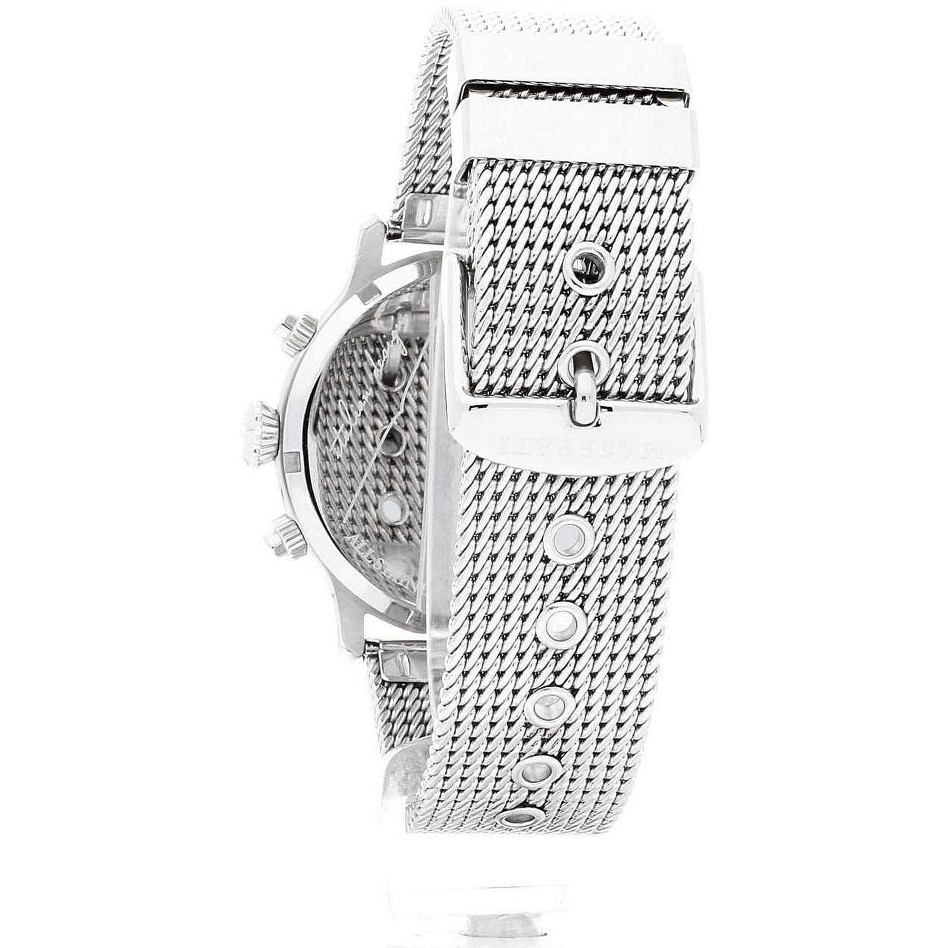  Shop Authentic Maserati Epoca 42mm Black Dial Steel Silver Mesh Bracelet Watch For Men - R8873618003 - Luxxuri