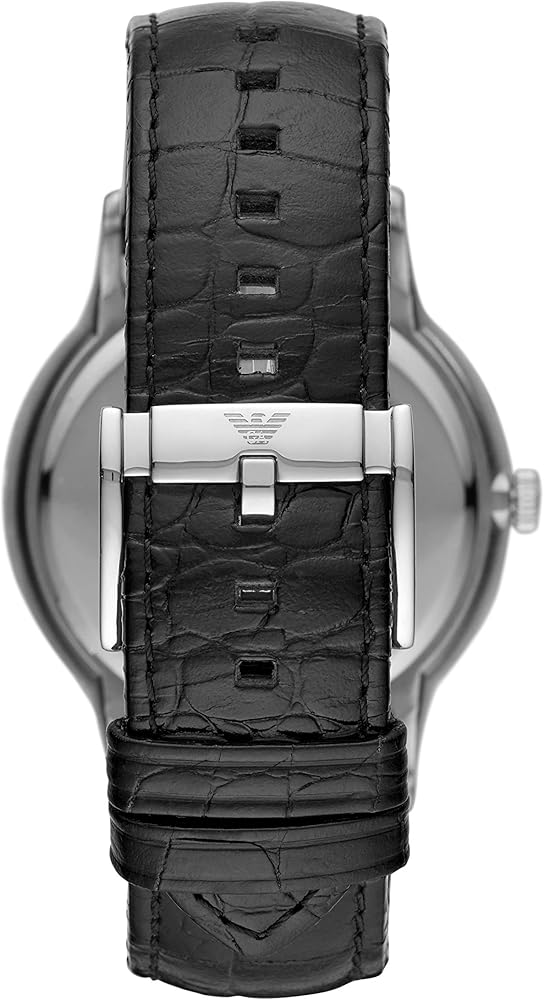  Shop Authentic Emporio Armani Renato Analog Black Dial Black Leather Strap Watch For Men - AR8035 - Luxxuri