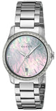  Shop Authentic Gucci G Timeless Mother of Pearl Dial Silver Steel Strap Watch For Women - YA126543 - Luxxuri