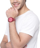  Shop Authentic Michael Kors Lexington Chronograph Red Dial Red Steel Strap Watch For Men - MK8814 - Luxxuri