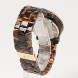  Shop Authentic Michael Kors Runway Chronograph Gold Dial Brown Acetate Strap Watch for Women - MK7475 - Luxxuri