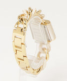  Shop Authentic Michael Kors Chain Lock Analog Crystals Silver Dial Gold Steel Strap Watch for Women - MK4809 - Luxxuri