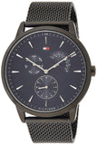  Shop Authentic Tommy Hilfiger Brad Quartz Blue Dial Black Mesh Bracelet Watch For Men - 1710392 - Luxxuri