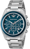  Shop Authentic Emporio Armani Sportivo Chronograph Blue Dial Silver Steel Strap Watch For Men - AR6091 - Luxxuri