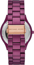 Michael Kors Slim Runway Quartz Purple Dial Purple Steel Strap Watch For Women - MK4507