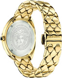  Shop Authentic Versace V-Flare Quartz Silver Dial Gold Steel Strap Watch for Women - VEBN00718 - Luxxuri