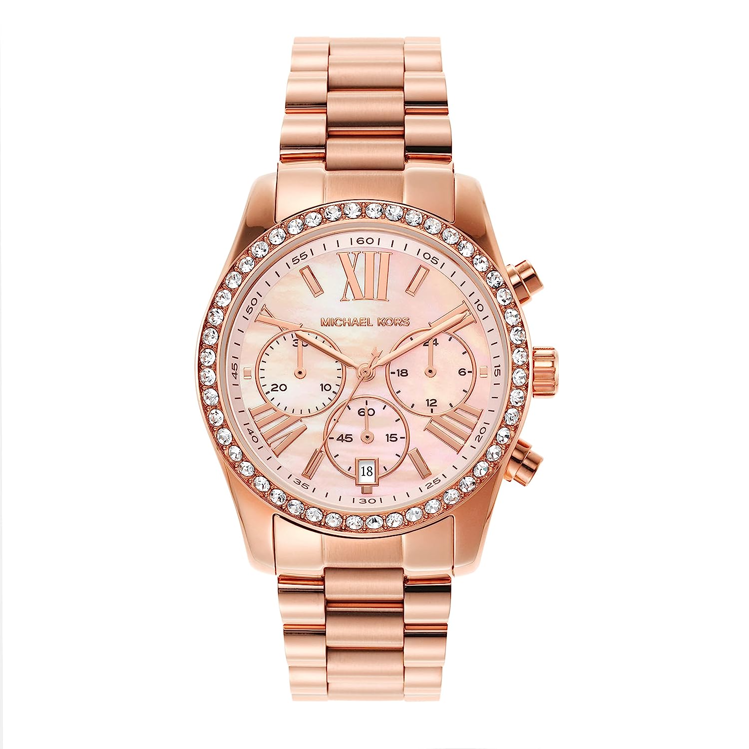  Shop Authentic Michael Kors Lexington Chronograph Rose Gold Dial Rose Gold Steel Strap Watch for Women - MK7242 - Luxxuri