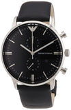  Shop Authentic Emporio Armani Gianni Chronograph Black Dial Black Leather Strap Watch For Men - AR0397 - Luxxuri
