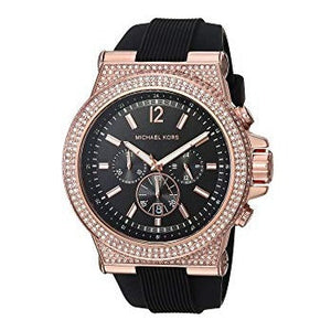  Shop Authentic Michael Kors Dylan Chronograph Black Dial Black Rubber Strap Watch For Women - MK8557 - Luxxuri