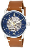  Shop Authentic Fossil Commuter Automatic Skeleton Blue Dial Brown Leather Strap Watch for Men - ME3159 - Luxxuri