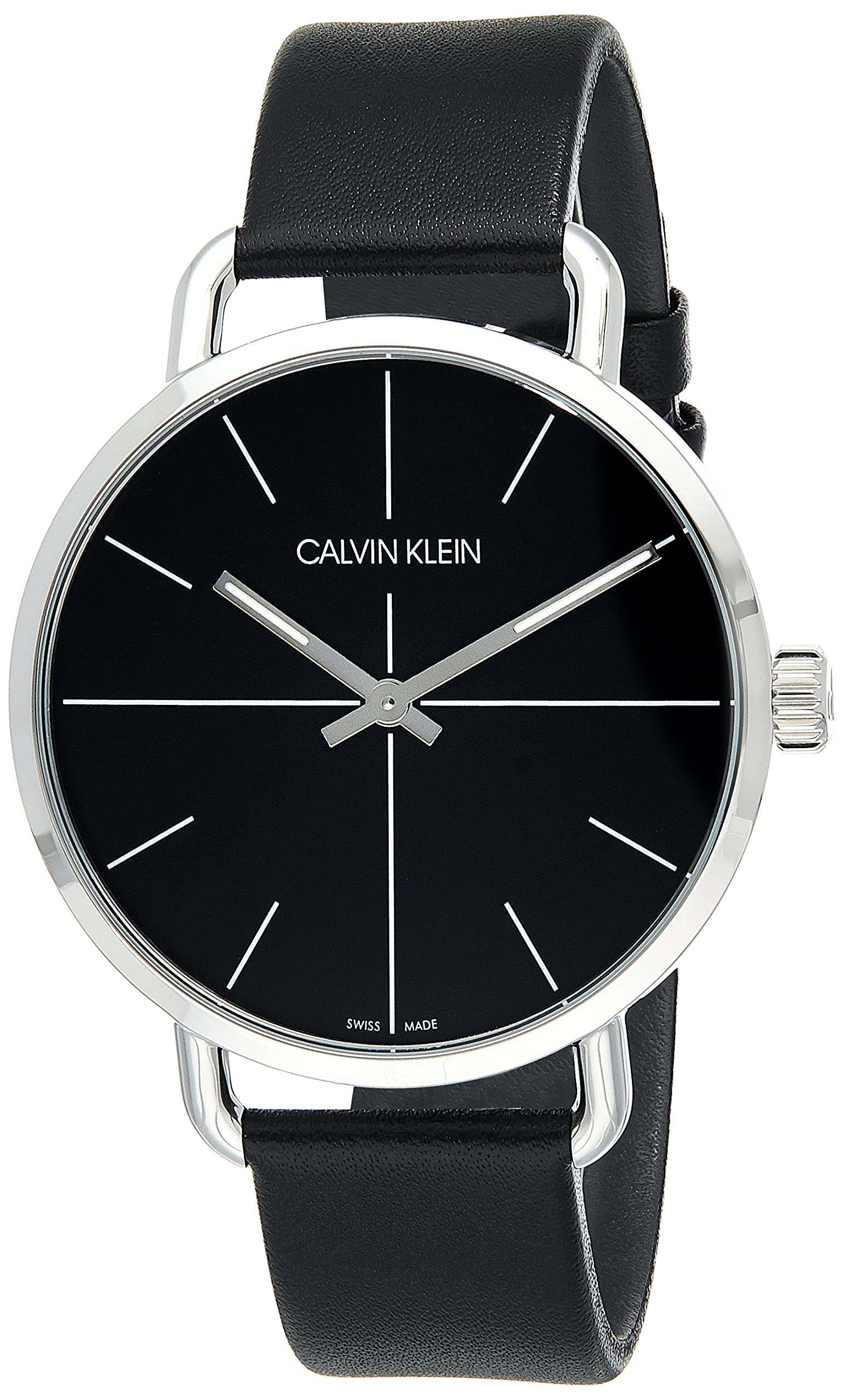  Shop Authentic Calvin Klein Evan Black Dial Black Leather Strap Watch for Men - K7B211CZ - Luxxuri