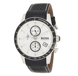  Shop Authentic Hugo Boss Rafale Chronograph Quartz Silver Dial Black Leather Strap Watch For Men - 1513403 - Luxxuri