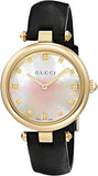  Shop Authentic Gucci Diamantissima Quartz Mother of Pearl Dial Black Leather Strap Watch for Women - YA141404 - Luxxuri