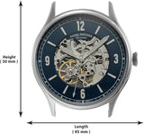  Shop Authentic Fossil Forrester Luggage Automatic Skeleton Blue Dial Brown Leather Strap Watch for Men - ME3179 - Luxxuri