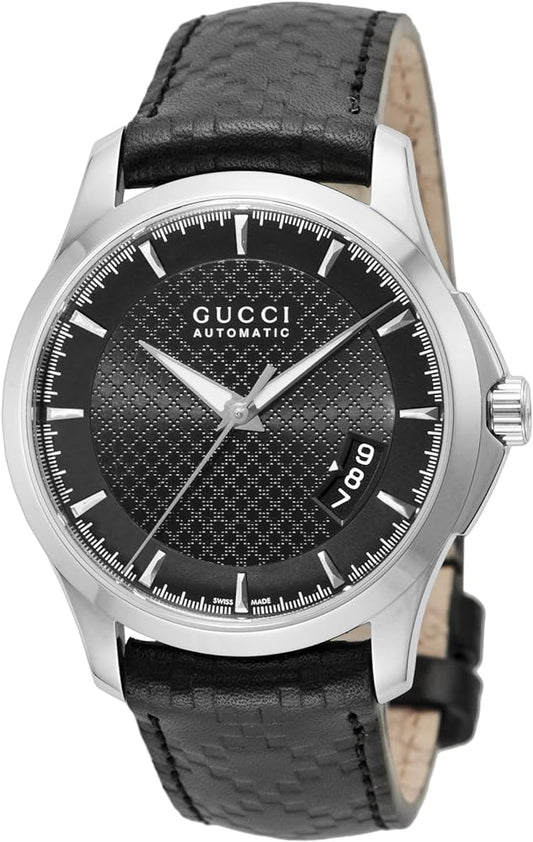  Shop Authentic Gucci G Timeless Quartz Black Dial Black Leather Strap Watch for Men - YA126413 - Luxxuri