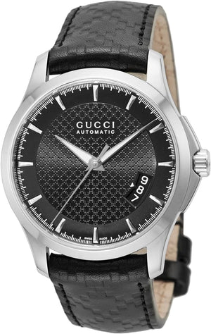  Shop Authentic Gucci G Timeless Quartz Black Dial Black Leather Strap Watch for Men - YA126413 - Luxxuri