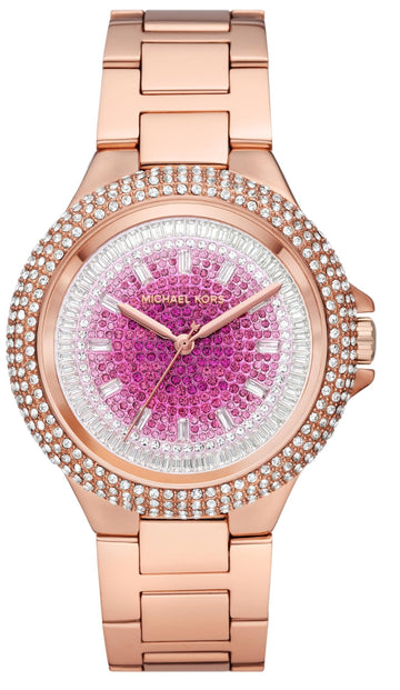  Shop Authentic Michael Kors Camille Analog Pink Dial Rose Gold Steel Strap Watch for Women - MK7340 - Luxxuri