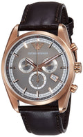  Shop Authentic Emporio Armani Chronograph Gray Dial Brown Leather Strap Watch For Men - AR6043 - Luxxuri