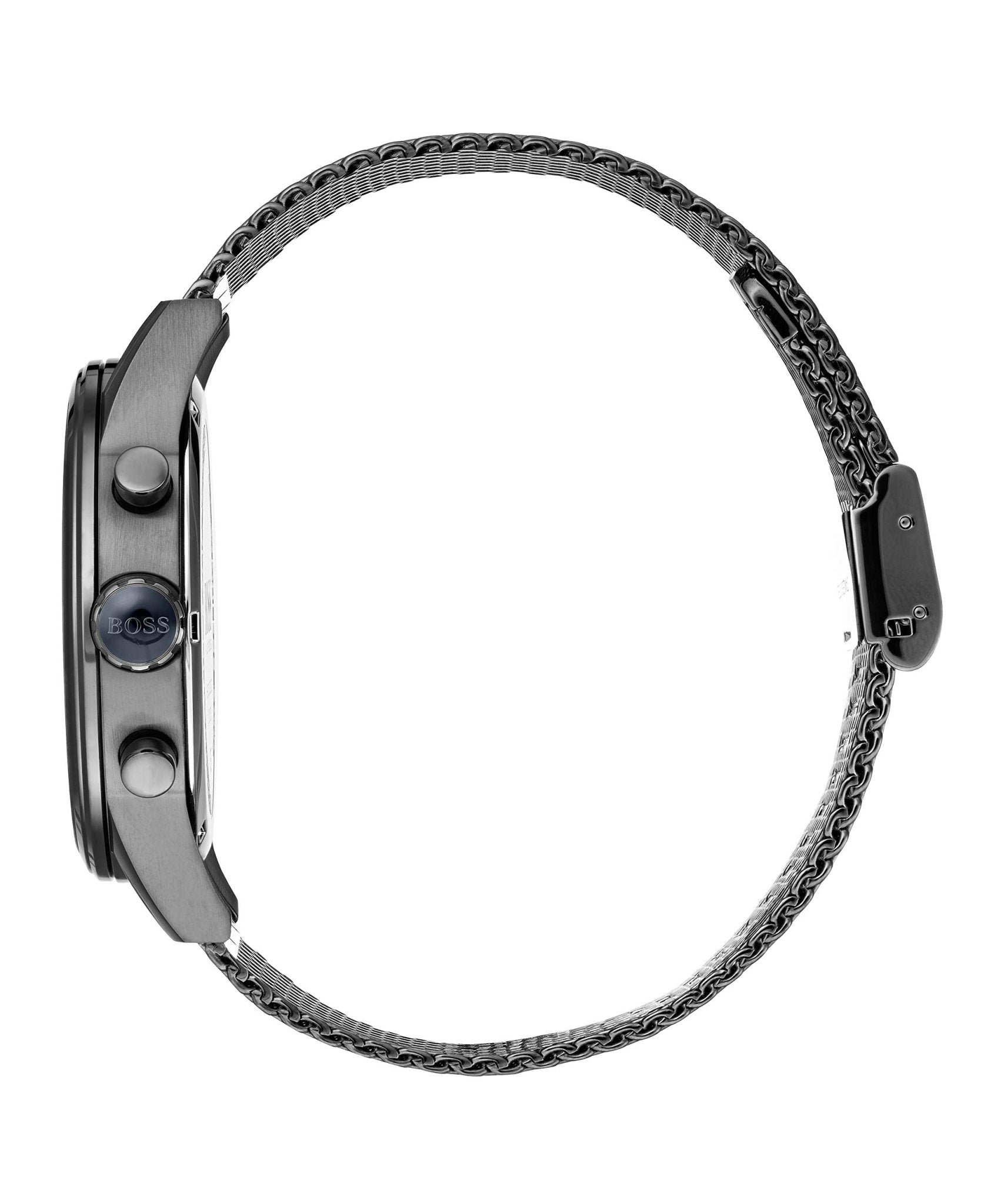  Shop Authentic Hugo Boss Jet Blue Dial Gunmetal Mesh Bracelet Watch for Men  - 1513677 - Luxxuri