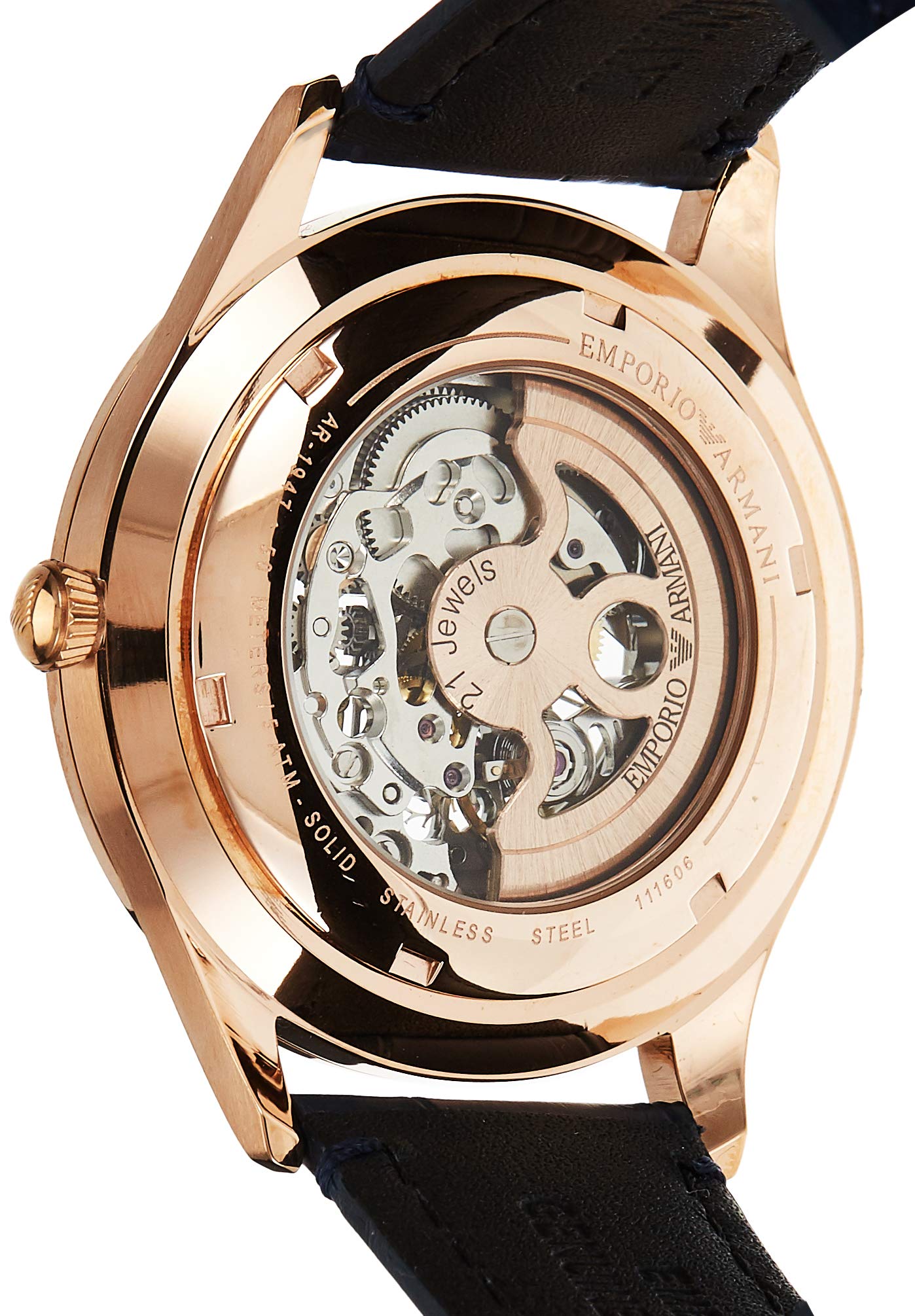  Shop Authentic Emporio Armani Meccanico Automatic White Dial Blue Leather Strap Watch For Men - AR1947 - Luxxuri