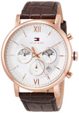  Shop Authentic Tommy Hilfiger Evan White Dial Brown Leather Strap Watch for Men - 1710394 - Luxxuri