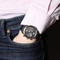 Hugo Boss Pilot Edition Black Dial Black Leather Strap Watch for Men - 1513853