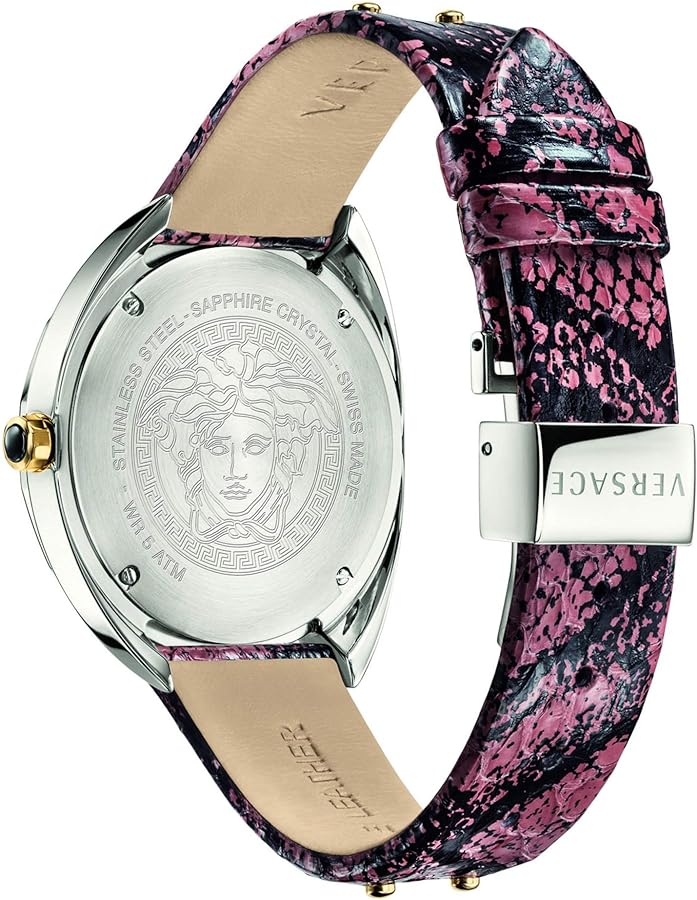  Shop Authentic Versace Shadov Pink Dial Pink Leather Strap Watch for Women - VEBM00818 - Luxxuri