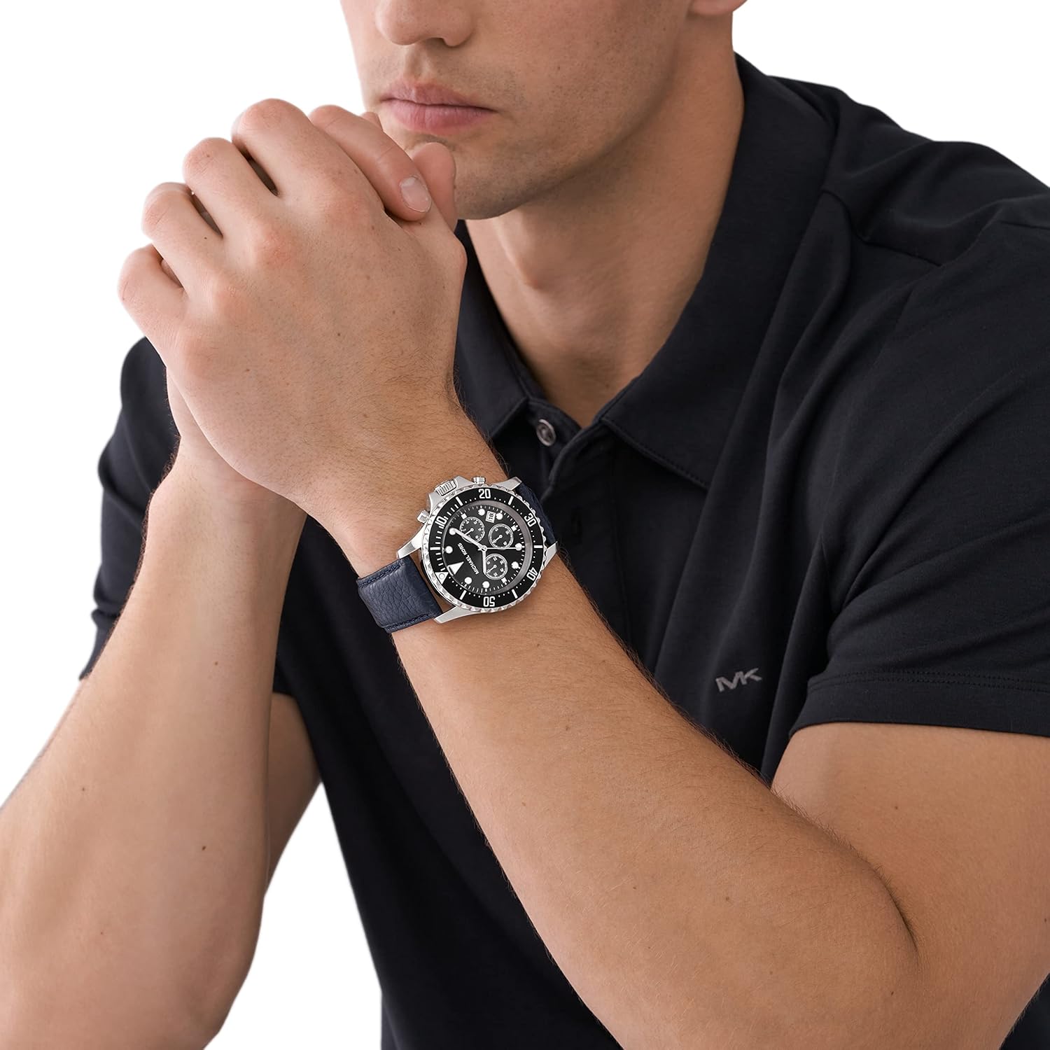  Shop Authentic Michael Kors Everest Chronograph Black Dial Blue Leather Strap Watch For Men - MK9091 - Luxxuri